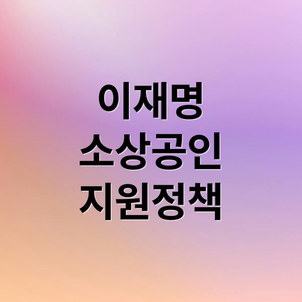 이재명
소상공인
지원정책 (이재명 소상공인 금융 지원)