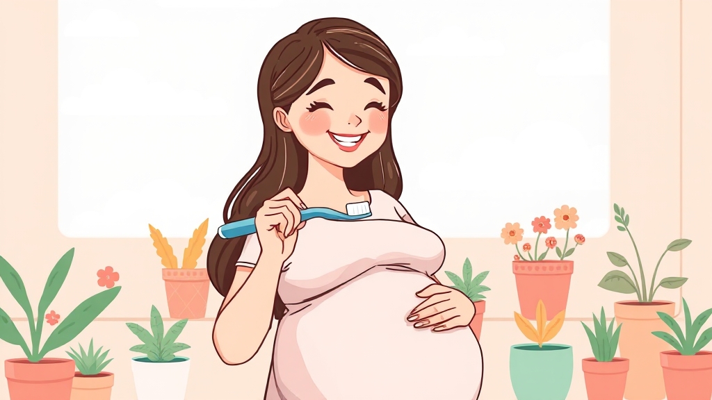 임신 및 산후 구강 관리 팁 (cartoon 스타일)