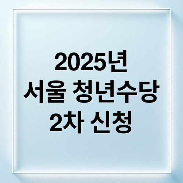 2025년
서울 청년수당
2차 신청 (서울시 청년수당 2차 신청)