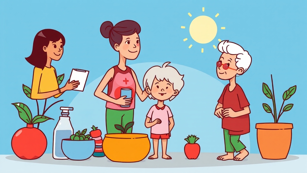 담낭암 치료 후 면역력 관리의 중요성 (cartoon 스타일)