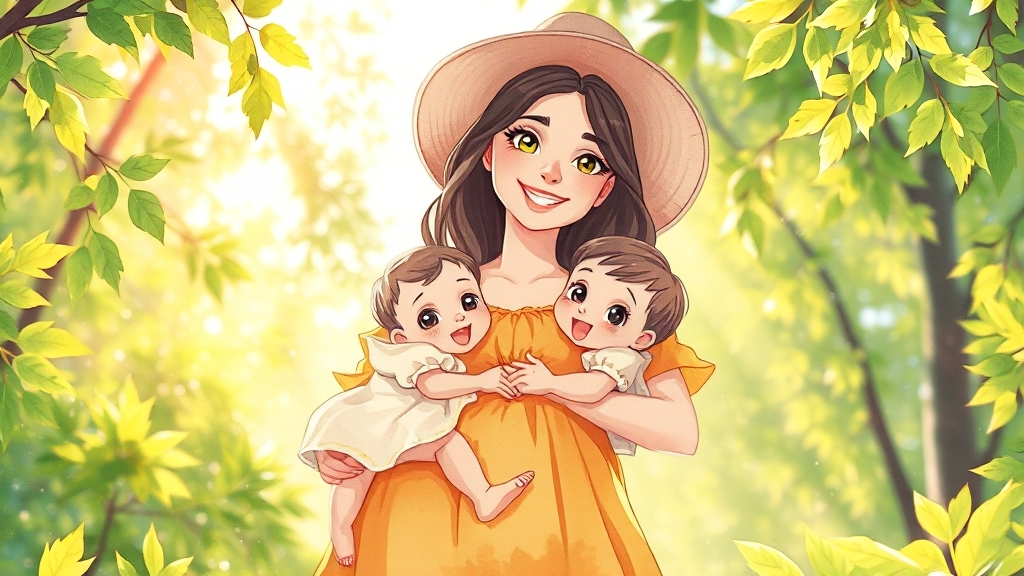 상황별 쌍둥이 임신 꿈 해몽 (cartoon 스타일)
