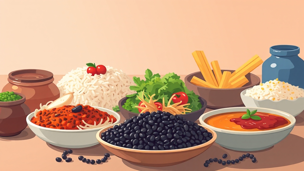 블랙렌틸콩 활용 레시피 (illustration 스타일)