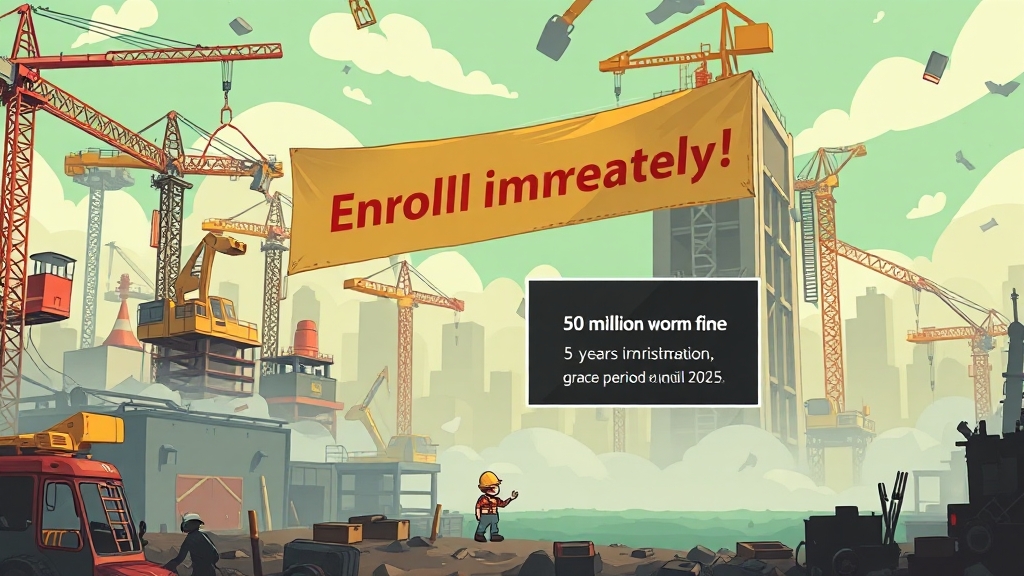 고용·산재보험 가입 의무 (cartoon 스타일)