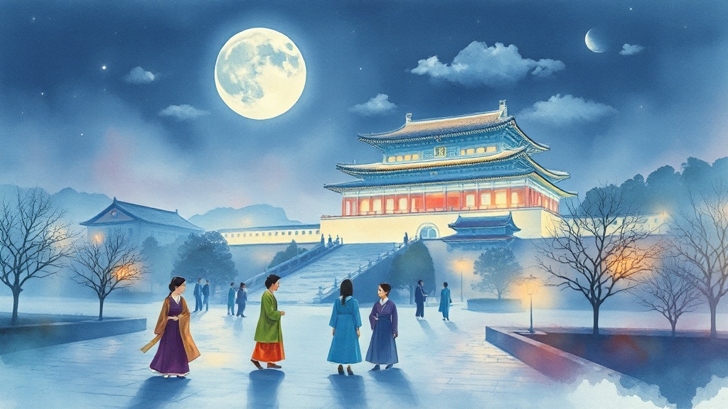 야간개장, 놓치면 후회! (watercolor 스타일)