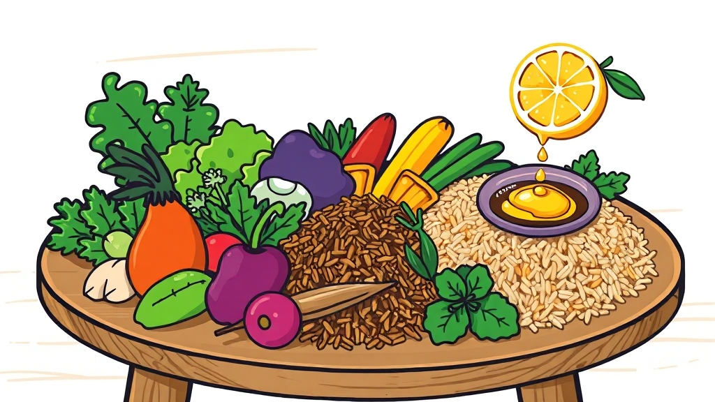 GI/GL 낮추는 식사 습관 (cartoon 스타일)