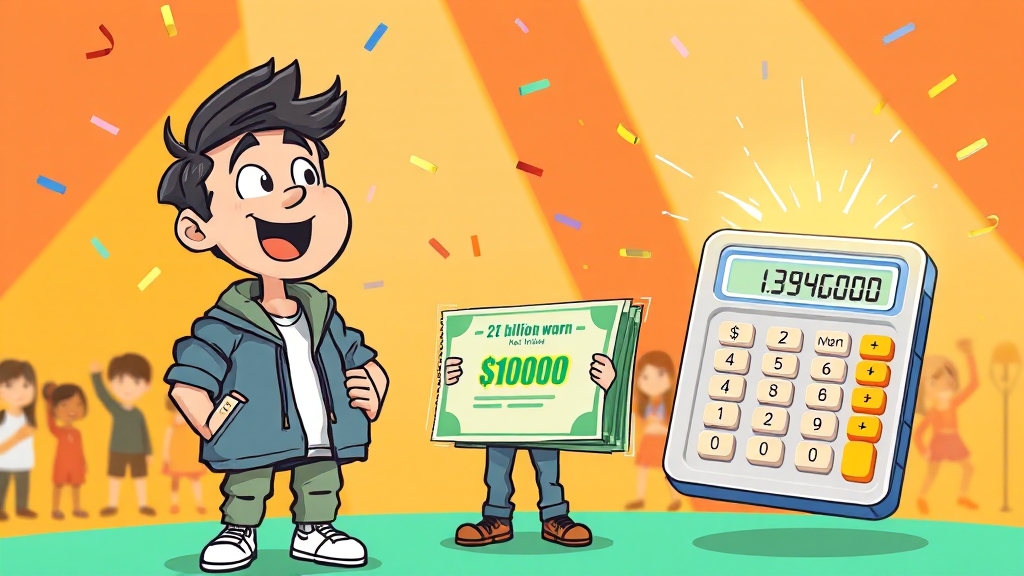 당첨금 세금 & 실수령액 계산 (cartoon 스타일)