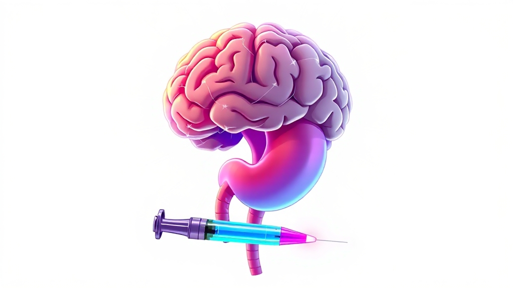 위고비 작용 원리: 식욕 억제와 포만감 유지 (illustration 스타일)