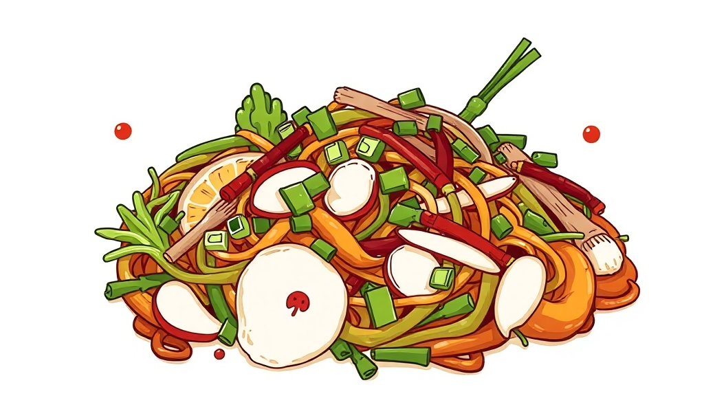 갓김치 재료 준비, 황금비율 (illustration 스타일)