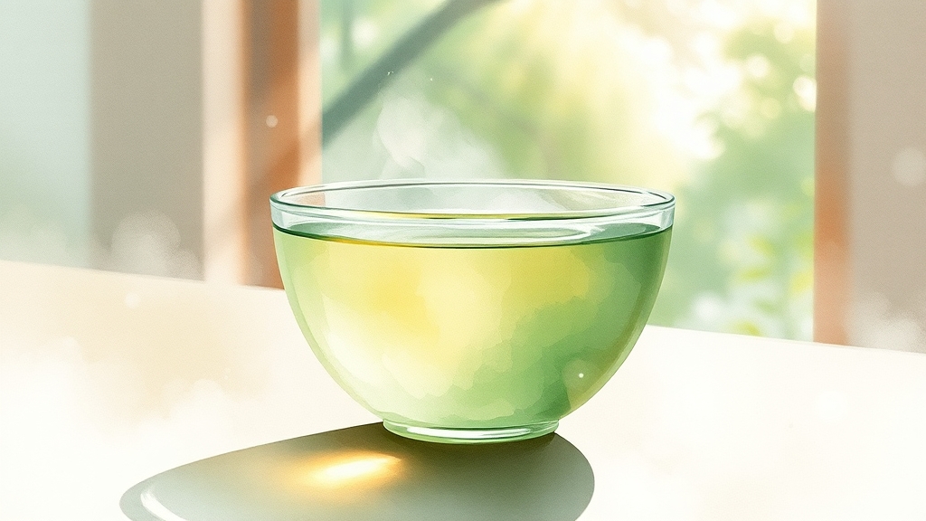 말차/녹차 마시는 꿈 해몽 (watercolor 스타일)