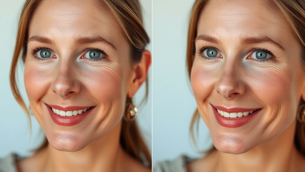 사용 전후: 피부 변화 분석 (realistic 스타일)