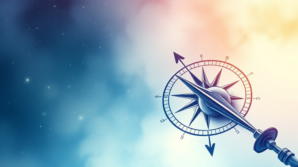 야간선물, 미래 시장을 예측하는 나침반 (watercolor 스타일)