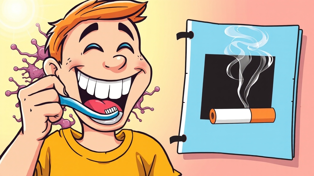 잇몸질환 원인과 예방 (cartoon 스타일)