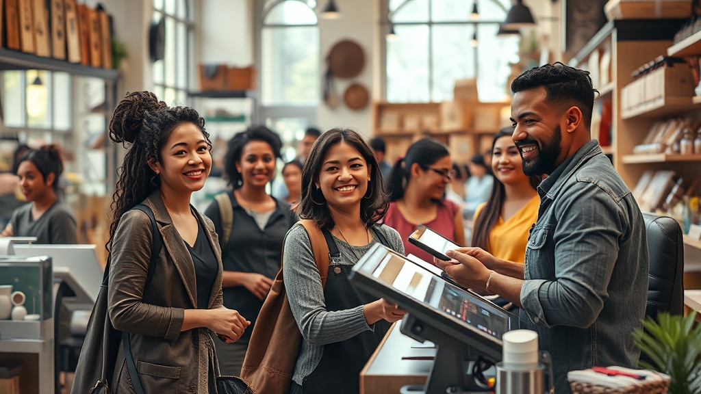 경영환경 개선 및 기술 도입 지원 (realistic 스타일)