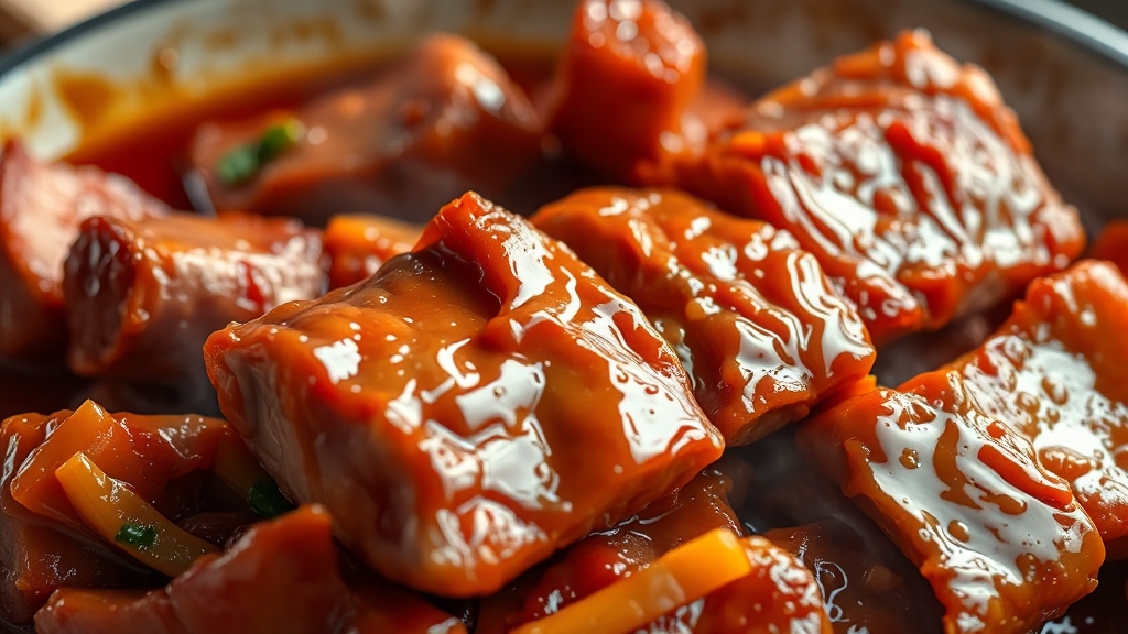 맛있는 제육볶음 완성! (realistic 스타일)