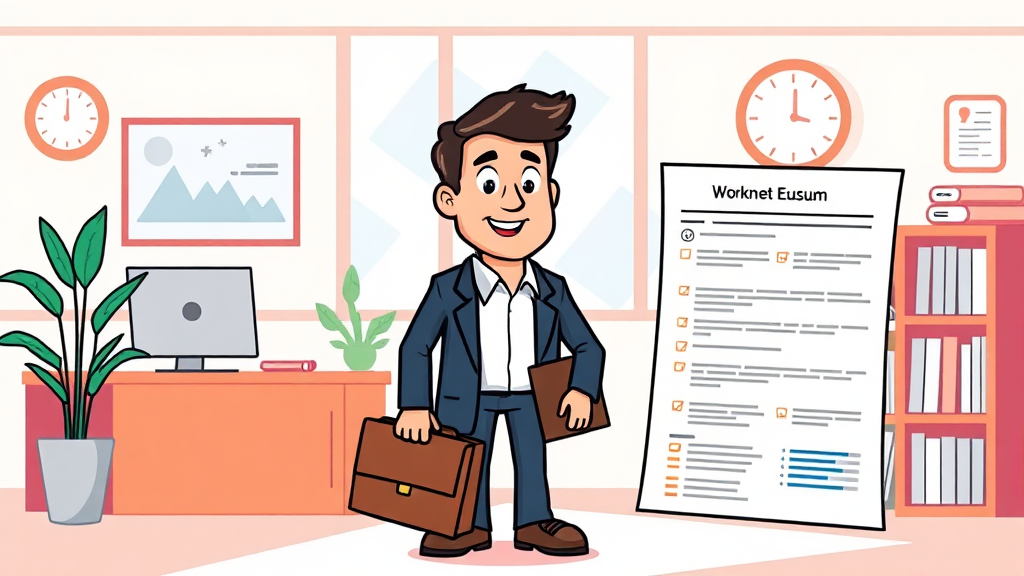 실업급여 신청 전 준비사항 (cartoon 스타일)