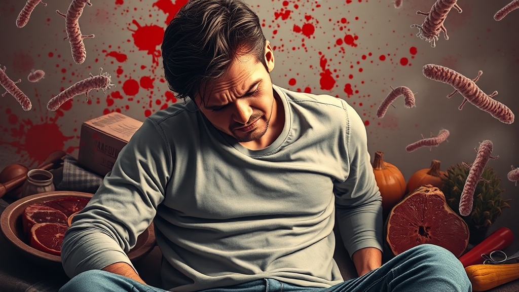 최근 식중독 발생 현황 (realistic 스타일)