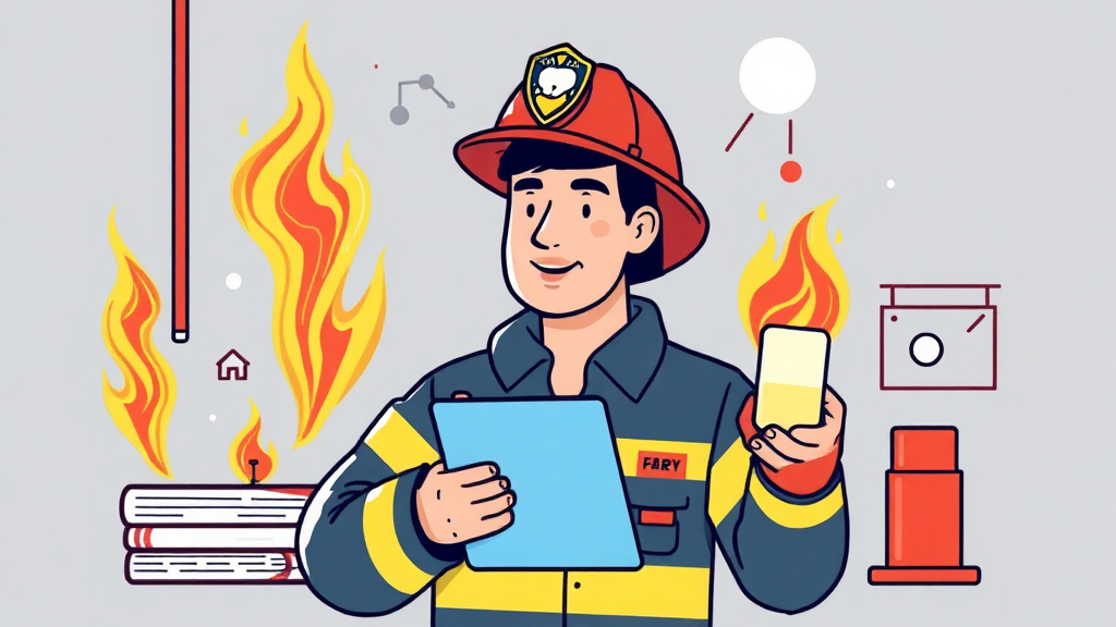 소방안전관리자 3급 시험 과목 및 합격 전략 (illustration 스타일)