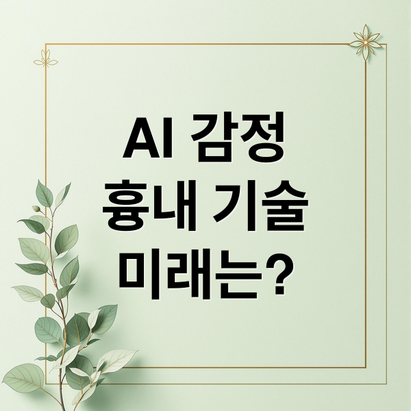 AI 감정
흉내 기술
미래는? (감정을 흉내 내는 AI, 심리학적 환영인가 착각인가)