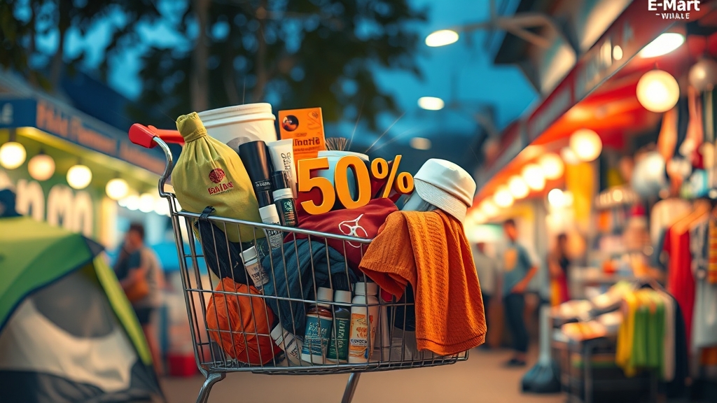 생활용품, 뷰티/건강, 의류 할인 (realistic 스타일)