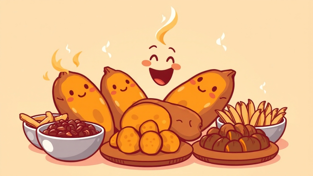 군고구마 보관 및 활용 팁 (cartoon 스타일)