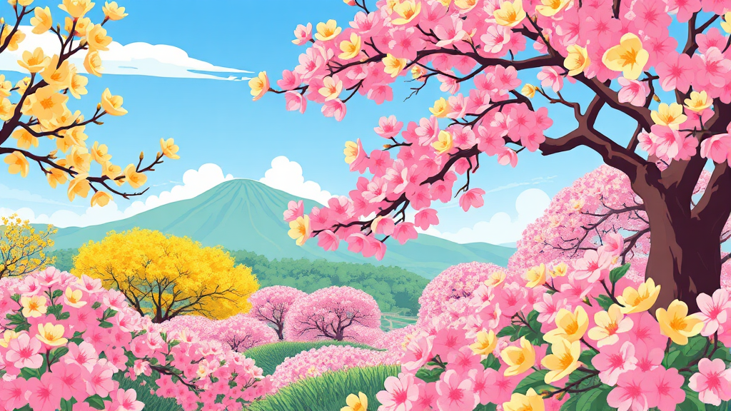 3월 경기도 축제 및 여행지 완벽 가이드 (cartoon 스타일)