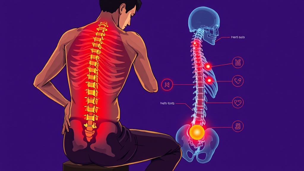 흔한 등 통증 원인 (cartoon 스타일)