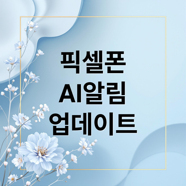 픽셀폰
AI알림
업데이트 (구글 픽셀, ‘AI 알림 요약’ 기능 (11월 드롭))