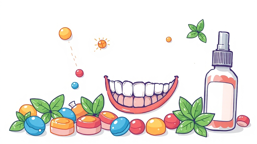 구강유산균 종류 및 선택 기준 (illustration 스타일)