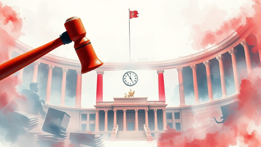 정치권, 법안 처리 난항 (watercolor 스타일)