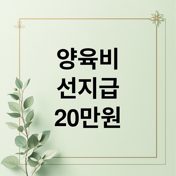 양육비
선지급
20만원 (양육비 선지급제 7월 20만원)