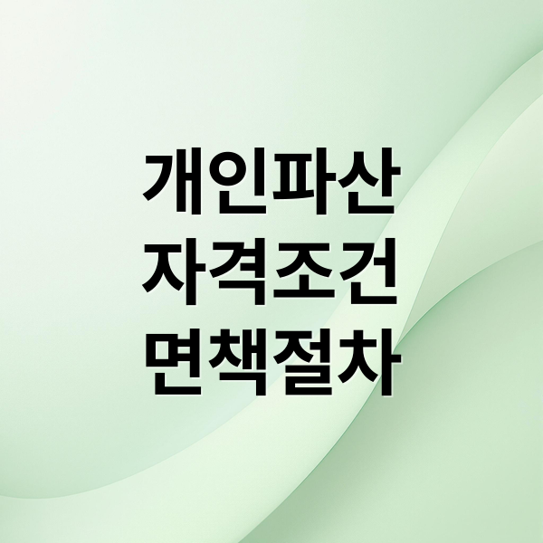 개인파산
자격조건
면책절차 (개인파산 면책)