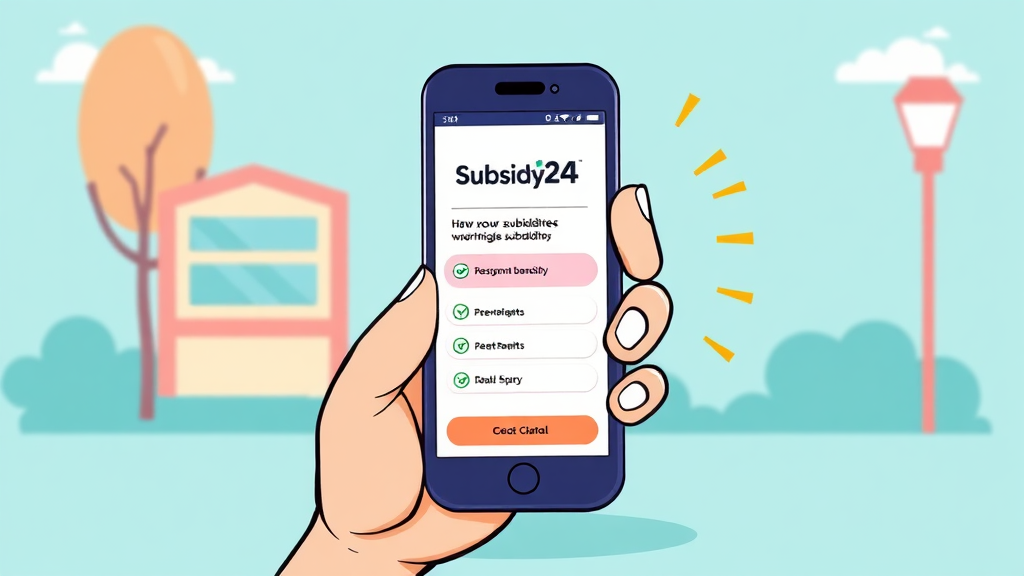 스마트폰으로 보조금24 조회하기 (cartoon 스타일)