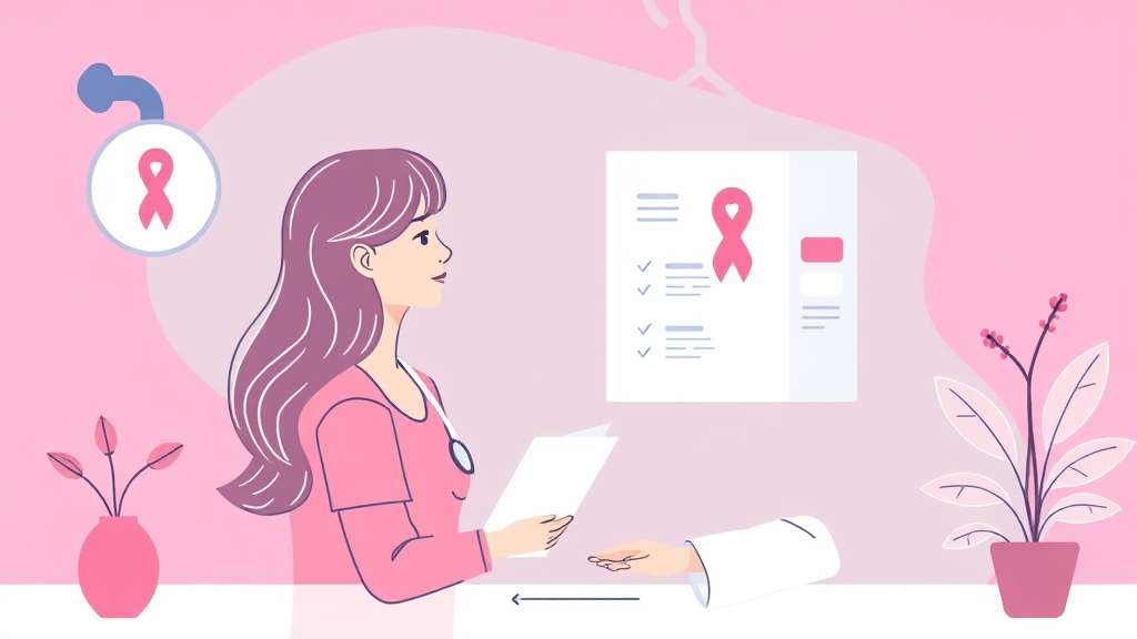 유방암 검사 결과 해석 및 추가 검사 필요성 (illustration 스타일)