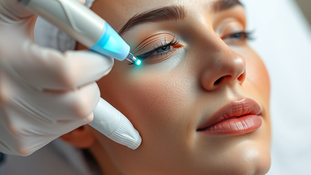 레이저 치료 과정 (realistic 스타일)