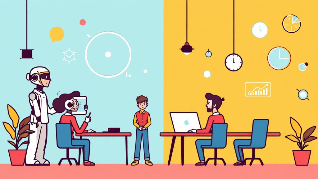 AX 조직: AI 시대의 조직 구조 혁신 (cartoon 스타일)