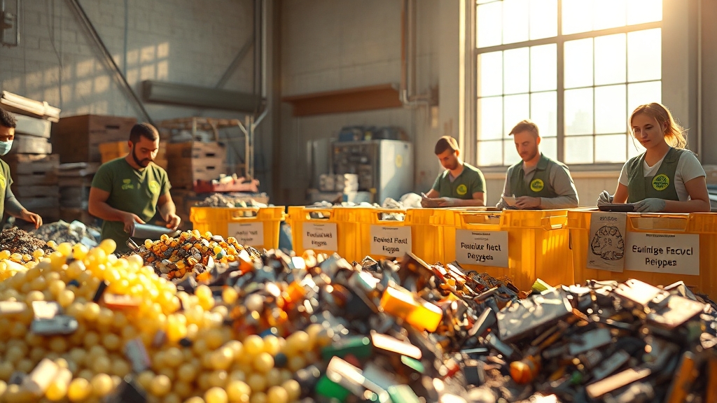 수거 후 처리 과정 (realistic 스타일)