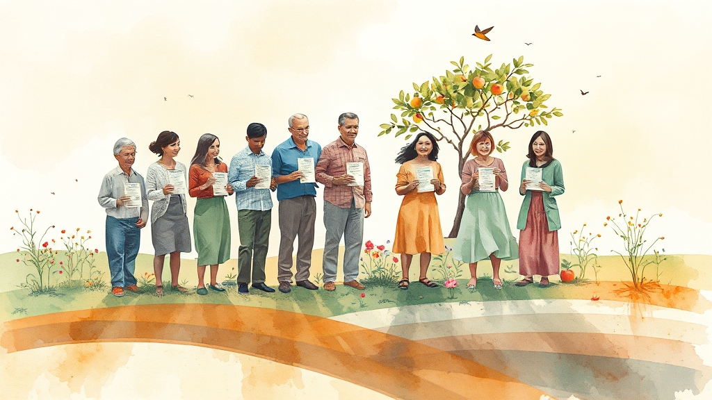 사회적 의미와 혜택, 함께 알아봐요! (watercolor 스타일)