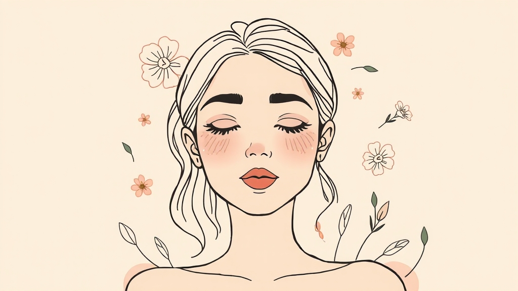 화장품 사용 시 주의사항 (illustration 스타일)