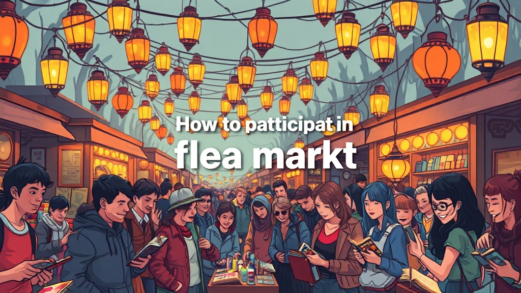 벼룩시장 참여 방법 및 준비 (cartoon 스타일)