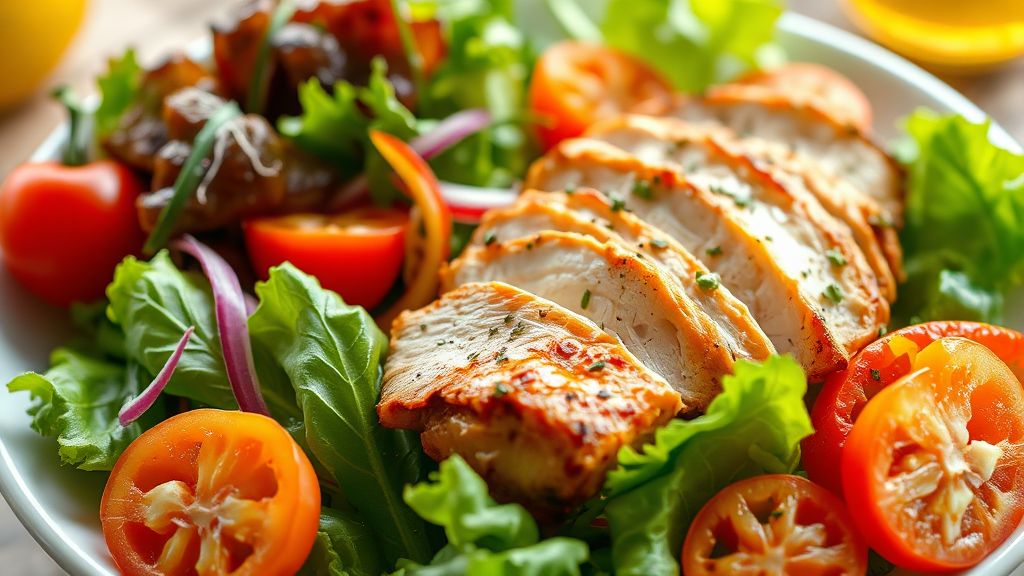 다이어트 식단 레시피: 샐러드 (realistic 스타일)