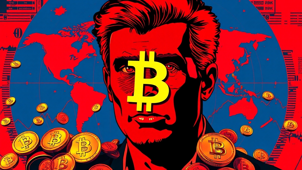 글로벌 경제와 비트코인 상관관계 (popart 스타일)