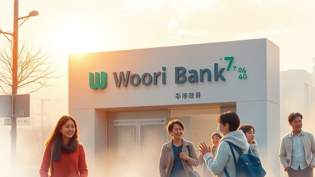 우리은행, 서민 금융 지원 확대 (watercolor 스타일)