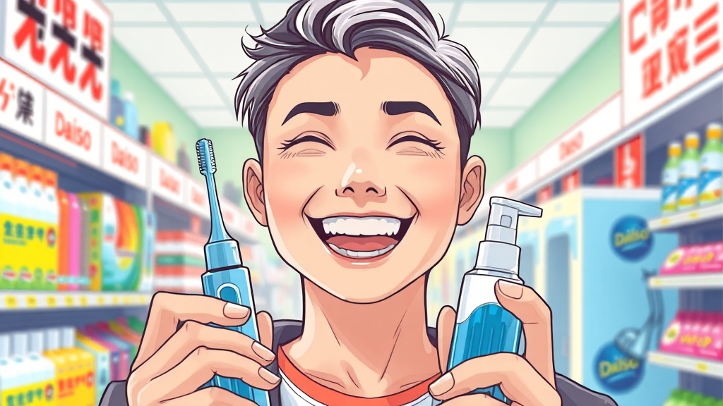 휴대하며 간편하게! 혀 클리너와 구강 스프레이 (illustration 스타일)