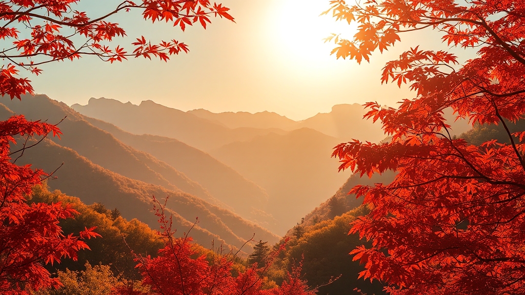 단풍 시기, 무엇이 영향을 줄까? (realistic 스타일)