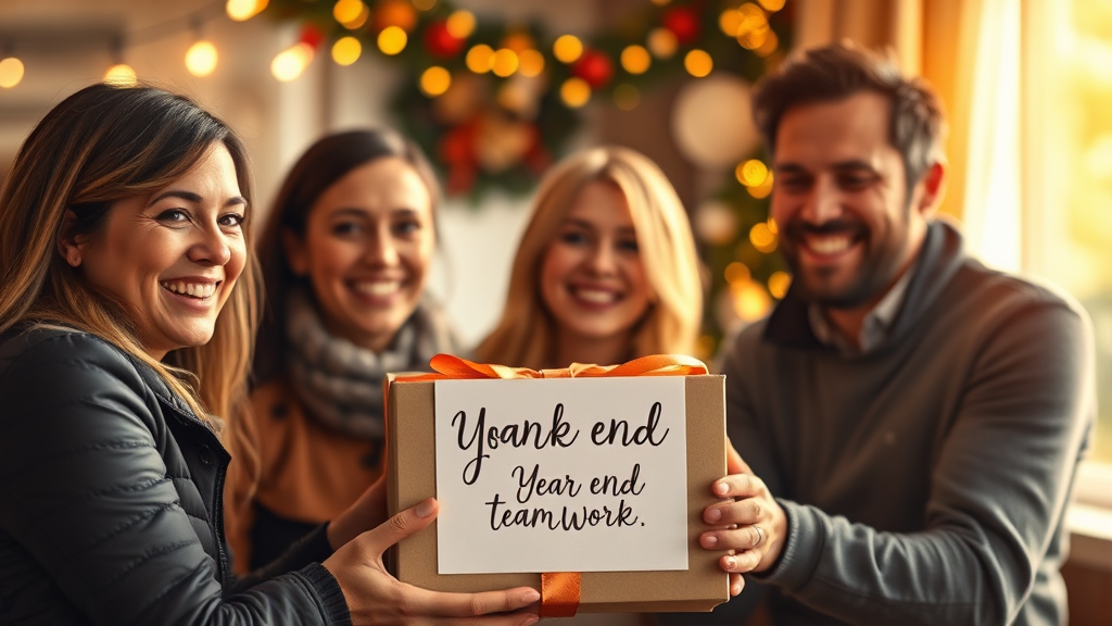 송년회 선물, 왜 중요할까요? (realistic 스타일)