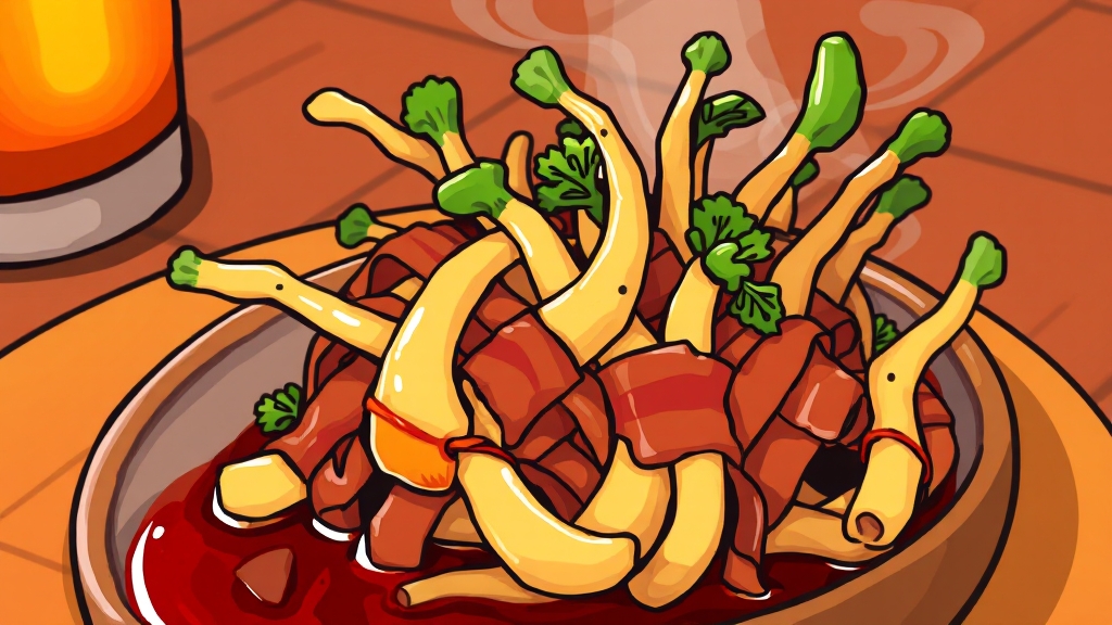 팽이버섯 베이컨말이 레시피 (cartoon 스타일)