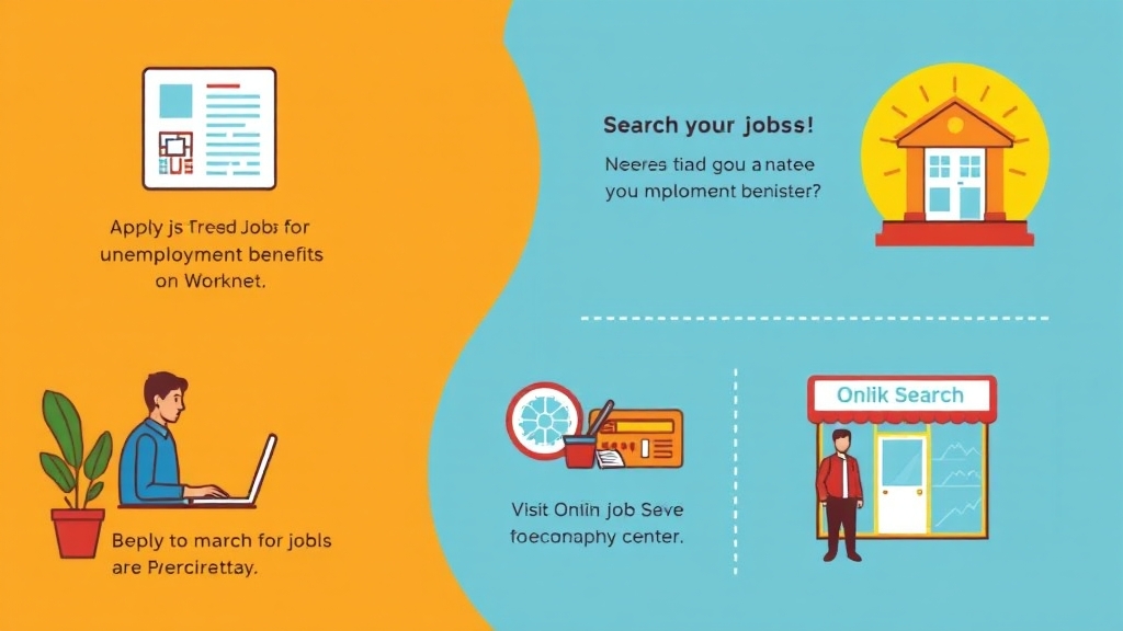 실업급여 신청, 어떻게 해야 할까요? (cartoon 스타일)