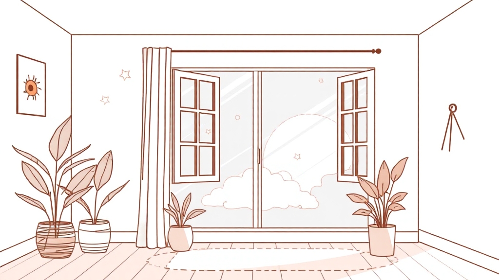 효율적인 환기 및 공기청정기 활용 (illustration 스타일)