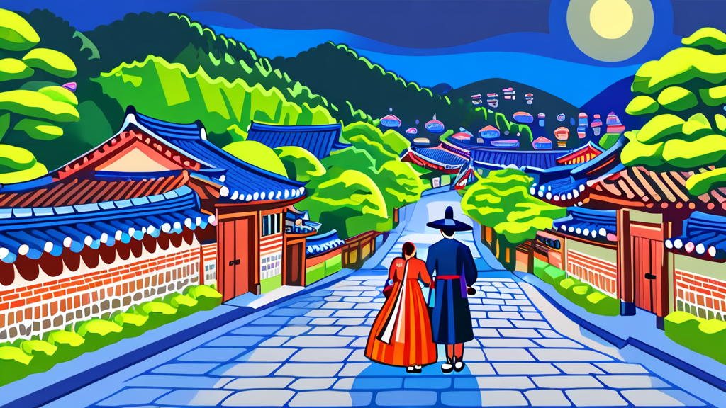 전주 한옥마을: 전통과 현대가 공존하는 매력 탐방 (cartoon 스타일)