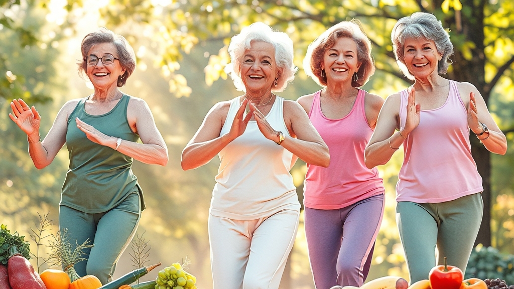 갱년기, 생활 습관 개선이 답! (illustration 스타일)